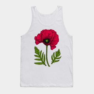 Red poppy Tank Top